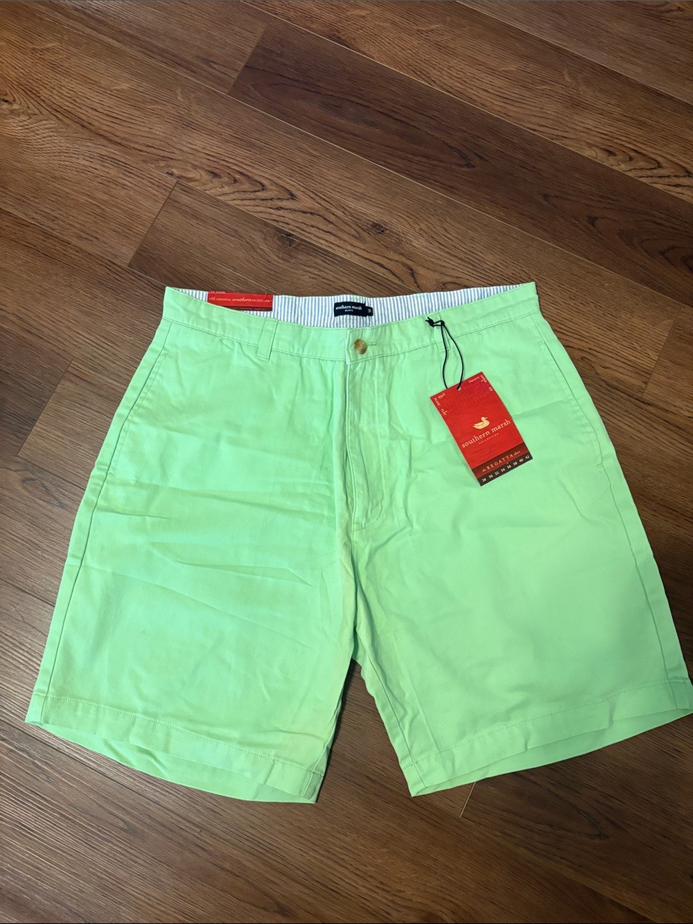 Southern Marsh Men’s Lime Green Flat-Front Shorts